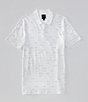 Color:White - Image 1 - Micro Pattern Stretch Short-Sleeve Polo Shirt