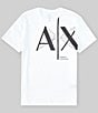 Color:White - Image 1 - Oversized Logo Short Sleeve V-Neck T-Shirt