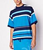 Armani Exchange Oversized Stripe Short Sleeve T-Shirt, Color:Naval Stripe - Image 1