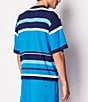 Armani Exchange Oversized Stripe Short Sleeve T-Shirt, Color:Naval Stripe - Image 2