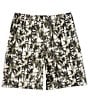 Armani Exchange Palm Print 9#double; Inseam Shorts, Color:Off White/Green Resort - Image 1