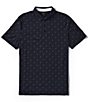 Color:Navy Angle - Image 1 - Printed Logo Jersey Short Sleeve Polo Shirt