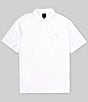 Color:White - Image 1 - Shiny Logo Short Sleeve Polo Shirt
