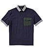 Armani Exchange Short Sleeve Polo Shirt, Color:Navy - Image 1