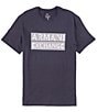 Color:Navy - Image 1 - Slim Fit Barcode Logo Short Sleeve T-Shirt