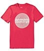Color:Virtual Pink - Image 1 - Slim Fit Circle Logo Short Sleeve T-Shirt