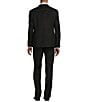 Color:Black - Image 2 - Slim Fit Flat Front Textured Solid 2-Piece Suit