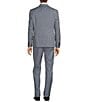 Color:Light Blue - Image 2 - Slim Fit Flat Front Windowpane Plaid Pattern 2-Piece Suit