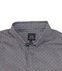 Color:Navy - Image 2 - Slim-Fit Micro Print Stretch Long-Sleeve Woven Shirt