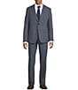Armani Exchange Slim Fit Plaid Flat Front 2-Piece Suit, Color:Blue - Image 1