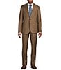 Armani Exchange Solid Slim Fit Flat Front 2-Piece Suit, Color:Brown - Image 1
