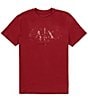 Armani Exchange Splatter Logo Short Sleeve T-Shirt, Color:Cabernet - Image 1