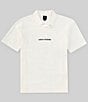 Armani Exchange Stretch Metallic Logo Short Sleeve Polo Shirt, Color:Off White - Image 1