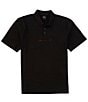 Armani Exchange Stretch Metallic Logo Short Sleeve Polo Shirt, Color:Black - Image 1
