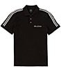 Armani Exchange Stretch Signature Logo Short Sleeve Polo Shirt, Color:Black - Image 1