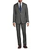 Armani Exchange Textured Box Print Slim Fit Flat Front 2-Piece Suit, Color:Grey - Image 1