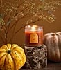 Aromatique Pumpkin Spice Textured Glass Candle With Lid, 6 oz. - Image 3