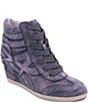 ASH Boradia Washed Suede High Top Wedge Sneakers - Image 1