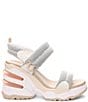 Color:White/Eggnog - Image 2 - Cosmos Mesh Platform Wedge Sandals