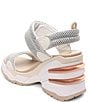 Color:White/Eggnog - Image 3 - Cosmos Mesh Platform Wedge Sandals
