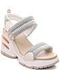 Color:White/Eggnog - Image 1 - Cosmos Mesh Platform Wedge Sandals