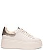 Color:Gardenia/Gold - Image 2 - Moby Leather Glitter Platform Lace-Up Sneakers
