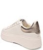 Color:Gardenia/Gold - Image 3 - Moby Leather Glitter Platform Lace-Up Sneakers