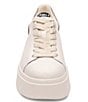 Color:Gardenia/Gold - Image 4 - Moby Leather Glitter Platform Lace-Up Sneakers
