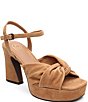 ASH Opus Suede Ankle Strap High Heel Dress Platform Sandals - Image 1