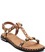 ASH Pebble Suede Studded Ankle Strap Flat Sandals - Image 1