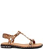 ASH Pebble Suede Studded Ankle Strap Flat Sandals - Image 2