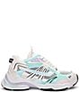 Color:White/Mint - Image 2 - Race Mesh Lace-Up Sneakers