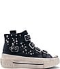 ASH Rainbow Leather Studded Buckle Strap Platform Sneakers - Image 2