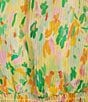 Color:Yellow Green - Image 4 - Bellona Floral Print V Neckline Long Sleeve Top