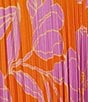 Color:Orange Purple - Image 3 - Blythe Abstract Print V-Neck Sleeveless Pleated Midi Dress