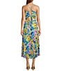 Color:Bright Floral Multi - Image 2 - Blythe Bright Floral Print V-Neck Sleeveless Pleated Midi Dress