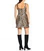 ASTR the Label Claudie Leopard Print Square Neck Sleeveless Jacquard Mini Dress, Color:Leopard Print - Image 2