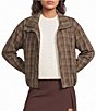 ASTR the Label Cooper Plaid Funnel Neck Long Sleeve Jacket - Image 1