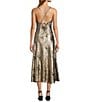 ASTR the Label Gaia Cowl Neck Sleeveless Metallic Midi Dress, Color:Black Gold - Image 2