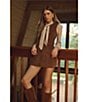 ASTR the Label Gisselle Button Front V-Neck Sleeveless Corduroy Mini Dress, Color:Camel - Image 5