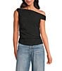 ASTR the Label Lindy Off-Shoulder Sleeveless Textured Knit Top, Color:Black - Image 1