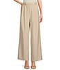 Color:Taupe Stripe - Image 1 - Milani Pin Stripe Relaxed Fit Pleated Coordinating Wide Leg Trouser