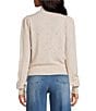 ASTR the Label Ovalia Scarf Neck Wool Blend Long Sleeve Pointelle Sweater, Color:Oatmeal - Image 2