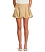 ASTR the Label Toini Pleated Elasticized Bubble Hem Skort, Color:Khaki - Image 1