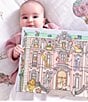 Color:Multi - Image 5 - Organic Cotton Baby Dollhouse Swaddle Blanket with Gift Box