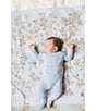 Atelier Choux Paris Baby Organic Cotton In Bloom Swaddle Blanket with Gift Box, Blue - Image 7