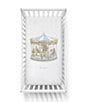 Atelier Choux Paris Baby Satin Carousel Fitted Crib Sheets, Color:Blue - Image 1