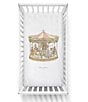 Atelier Choux Paris Baby Satin Carousel Fitted Crib Sheets, Color:Pink - Image 1