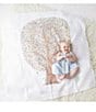 Color:Multi - Image 3 - Organic Cotton Baby Friends & Family Tree Swaddle Blanket with Gift Box