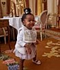 Atelier Choux Paris Organic Cotton Carousel Reversible Satin Bib, Color:Pink - Image 4